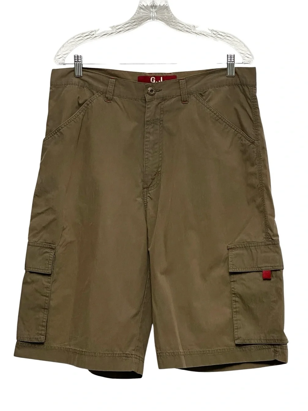 Guess Jeans Men's Vintage Y2K‎ Khaki Cargo Shorts Military Relaxed Utility Sz 34
